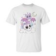 Kawaii Pastel Goth Witchy Cat And Skull Cute Creepy Unisex T-Shirt