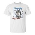 I Love My Bluetick Coonhound Dog Lover Paws Print Unisex T-Shirt