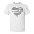 Love Shark Minimalist Line Drawing Shark Fin Unisex T-Shirt