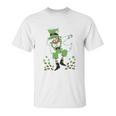 St Patricks Day Clovers Dabbing Leprechaun Youth Kids Unisex T-Shirt