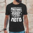 Les Garcons Jouent Au Football Les Hommes Jouent Au Rugby Es Les Dieux Font De La Moto Unisex T-Shirt Gifts for Him