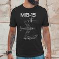 Mig-15 Soviet Plane Warbird Blueprint Schematics Diagram Unisex T-Shirt Gifts for Him