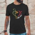 One Love Treble Bass Clef Heart Reggae Musician Unisex T-Shirt Gifts for Him