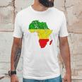 Africa Map Reggae Rasta Print Green Yellow Red Africa Pride Unisex T-Shirt Gifts for Him