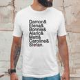 Damon Elena Bonnie Alaric Matt Caroline Stefan Unisex T-Shirt Gifts for Him