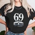 1969 Barracuda Grill View With Year Faded Look Charcoal Grey Unisex T-Shirt Gifts for Her