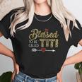 Blessed To Be Called Titi Leopart Red Plaid Buffalo Xmas Unisex T-Shirt Gifts for Her