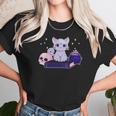 Cute Kawaii Pastel Goth Cat Witch Purple Halloween Art Unisex T-Shirt Gifts for Her