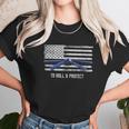 Distressed Police Thin Blue Line Jiu Jitsu Unisex T-Shirt Gifts for Her