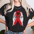 Drug Addiction Survivor Red Ribbon Recovery Unisex T-Shirt Gifts for Her