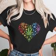 Funny Marijuana Heart Lgbt Gay Pride Month Graphic Design Printed Casual Daily Basic Unisex T-Shirt Gifts for Her