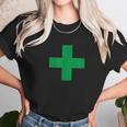 Green Medical Marijuana Cross Symbol Medicine Unisex T-Shirt Gifts for Her