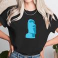 Hawaiian Luau Blue Moai Easter Island Tiki Unisex T-Shirt Gifts for Her