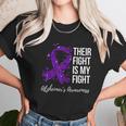 Their Fight Is My Fight Purple Ribbon Alzheimer Unisex T-Shirt Gifts for Her