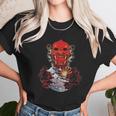 Japanese Red Samurai Oni Ogre Kanagawa Wave Demon Unisex T-Shirt Gifts for Her