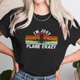 Im Just Plane Crazy Funny Pilot Pun Vintage Retro Sunset Unisex T-Shirt Gifts for Her