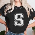 Letter S Capital Alphabet College Varsity Monogram Club Unisex T-Shirt Gifts for Her