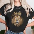 Lion Head Golden Crown Art Canvas King Unisex T-Shirt Gifts for Her