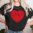 Love In Braille Inside Big Red Heart Uncontracted Valentine Unisex T-Shirt Gifts for Her