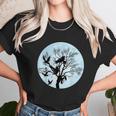 Moonlight Night Black Crow Forest Animal Bird Raven Unisex T-Shirt Gifts for Her