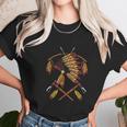 Native American War Bonnet Bow Arrows Feathers And Tomahawk Unisex T-Shirt Gifts for Her