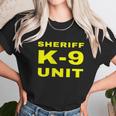 Sheriff K9 Unit Front And Back Print K9 Police Dog Handler Graphic Design Printed Casual Daily Basic Unisex T-Shirt Gifts for Her