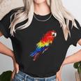 Watercolour Colourful Scarlet Macaw Parrot Bird Painting Unisex T-Shirt Gifts for Her