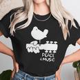 Woodstock Blue White Peace And Music Festival Guitar Unisex T-Shirt Gifts for Her