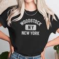 Woodstock Ny New York Gym Style Distressed White Print Unisex T-Shirt Gifts for Her