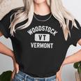 Woodstock Vt Vermont Distressed White Print Unisex T-Shirt Gifts for Her