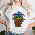 Baby Yoda And Baby Stitch Unisex T-Shirt Gifts for Her