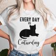 Everyday Is Caturday Funny Black Cat Lovers Gifts Unisex T-Shirt Gifts for Her