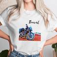 Motorcycle Travel Adventure Photo Art Triumph Moto Bike Unisex T-Shirt Gifts for Her