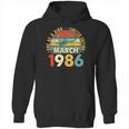 Born In March 1986 36Th Birthday Gift Retro 36 Years Old Hoodie