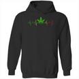 Cannabis Heartbeat Weed Marijuana Pot Ganja Leaf Stoner Hoodie