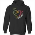 One Love Treble Bass Clef Heart Reggae Musician Hoodie