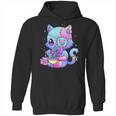 Pastel Goth Aestic Kawaii Creepy Cat Eating Ramen Noodles Hoodie