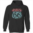 Historic American Route Icon Weathered Highway 66 Road Sign Hoodie