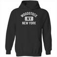 Woodstock Ny New York Gym Style Distressed White Print Hoodie