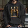 Egyptian Trinity Golden Horus Osiris And Isis Statue Hoodie Gifts for Her