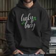 Lucky Lady St Patricks Day Dark Heather Hoodie Gifts for Her