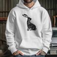 Hare Lino Print Hare Mad March Animal Hoodie Gifts for Her