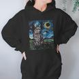 Gray Tabby Tiger Cat Starry Night Moon And Stars Art By Aja Hoodie Gifts for Women