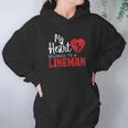 My Heart Belongs To A Electric Cable Lineman Hoodie Gifts for Women