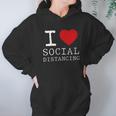 I Heart Social Distancing Funny Letter Graphic Hoodie Gifts for Women