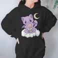 Kawaii Pastel Goth Cute Creepy Witchy Cat Boba Anime Kitten Hoodie Gifts for Women