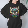 Kitty Cat Sugar Skull Day Of The Dead Dia De Muertos Hoodie Gifts for Women