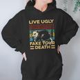 Live Ugly Fake Your Death Funny Vintage Opossum Hoodie Gifts for Women