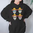 Sugar Skull Sombrero Dia De Los Muertos Mexican Day Of Dead Hoodie Gifts for Women