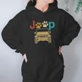 Vintage Jeeps Retro 70S Sunset Paws Print Dog Cat Lover Gift Hoodie Gifts for Women